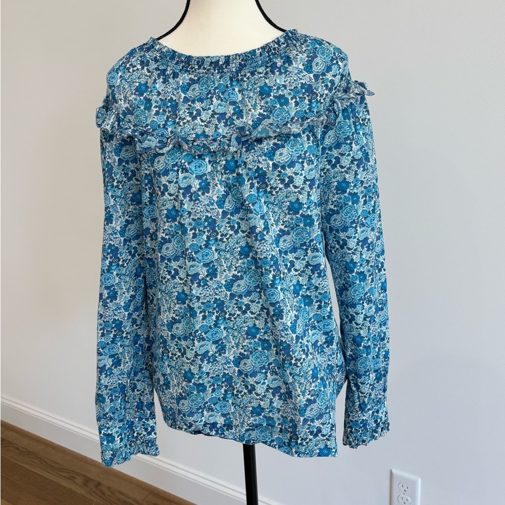 J.Crew Liberty Blue Floral Blouse